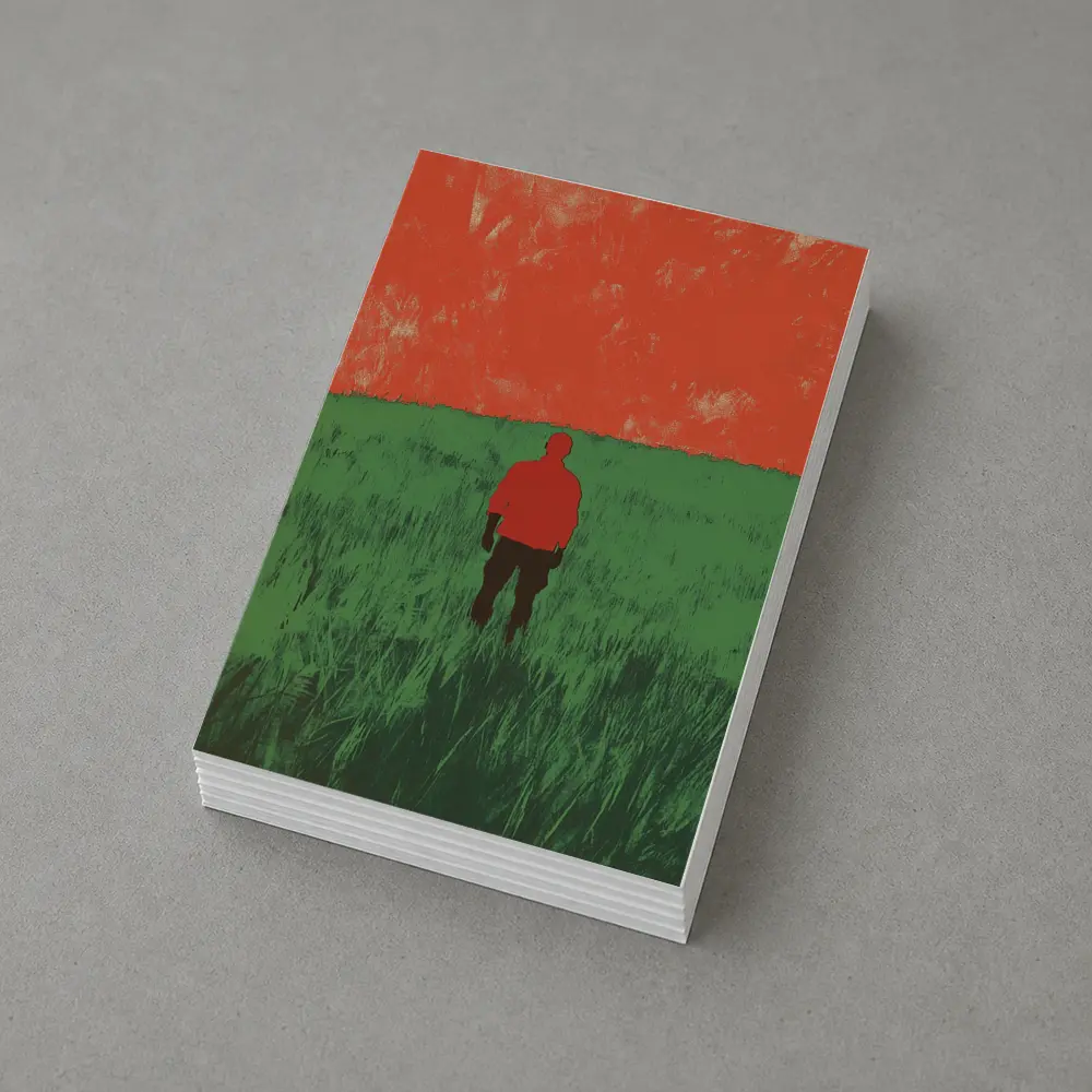 Lone Figure Standing in Green Field – Postcards