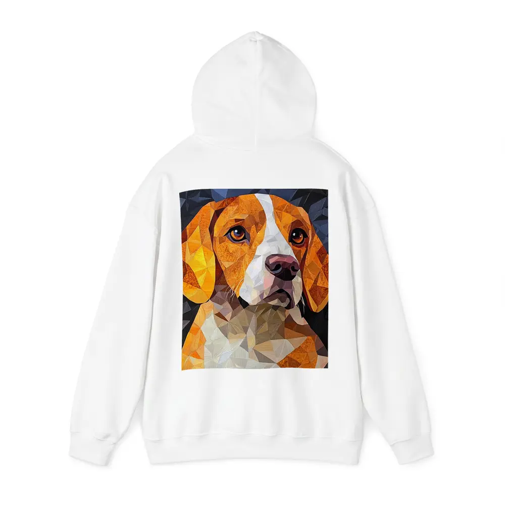 Beagle Portrait Geometric Polygon Art Dark Background – Hoodies