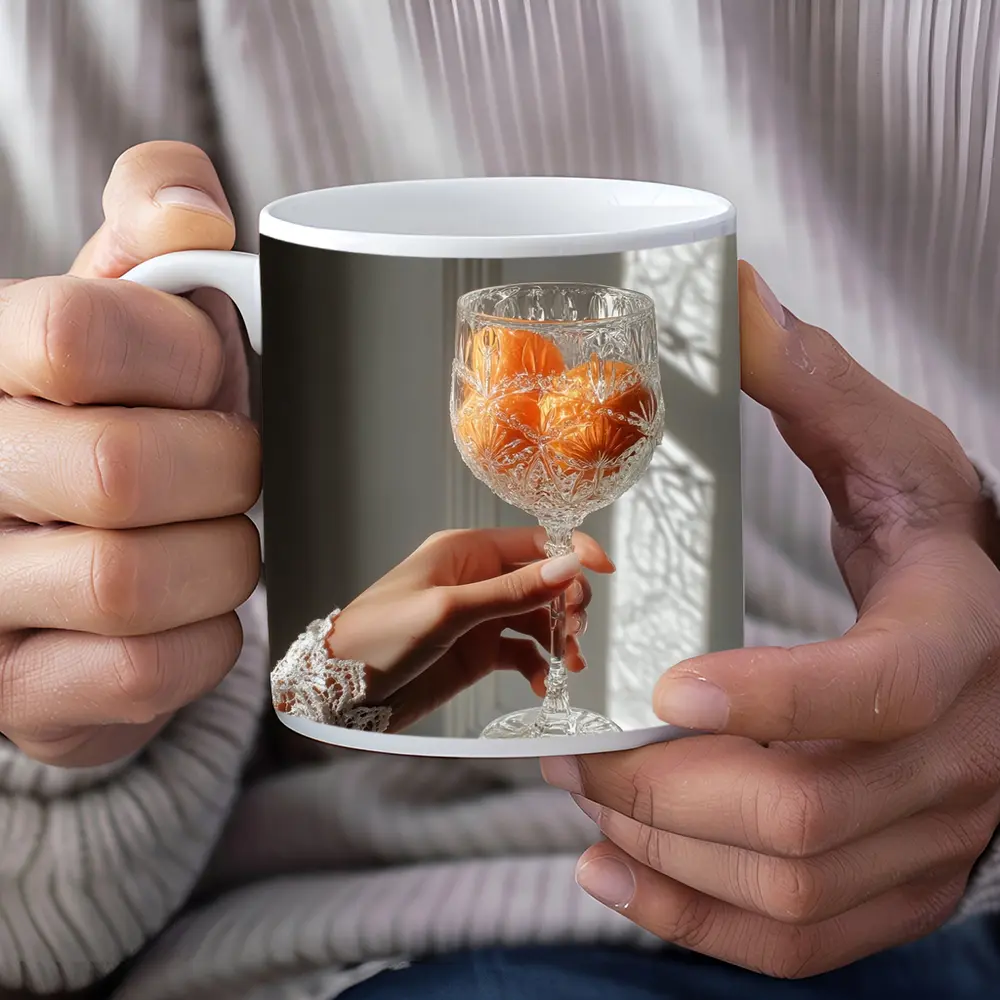 Crystal Glass Orange Flowers Soft Light – Mugs