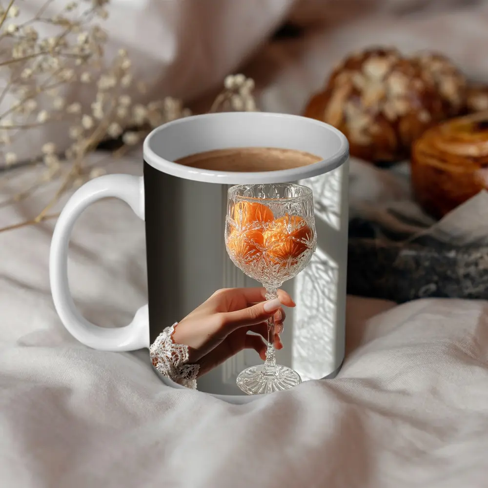 Crystal Glass Orange Flowers Soft Light – Mugs