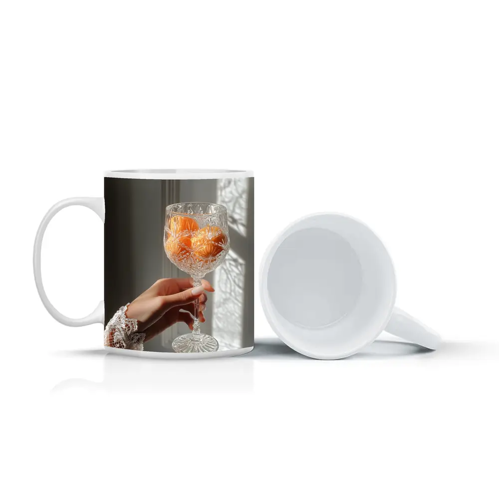Crystal Glass Orange Flowers Soft Light – Mugs