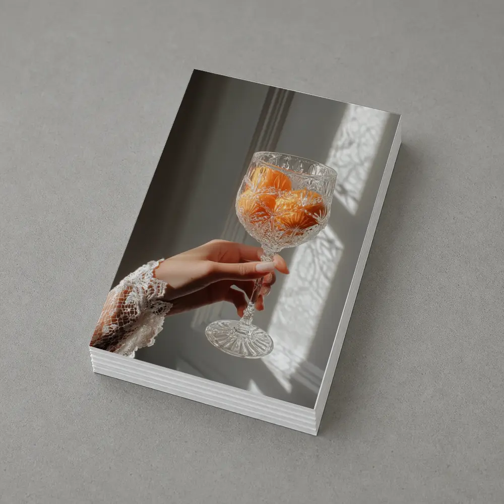 Crystal Glass Orange Flowers Soft Light – Postcards