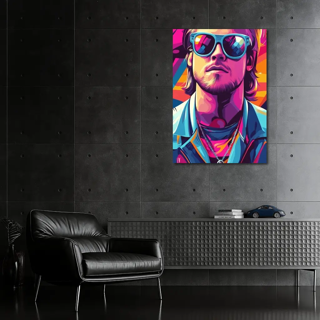 Cool Guy Sunglasses Retro Pop Art Style – Wall Art