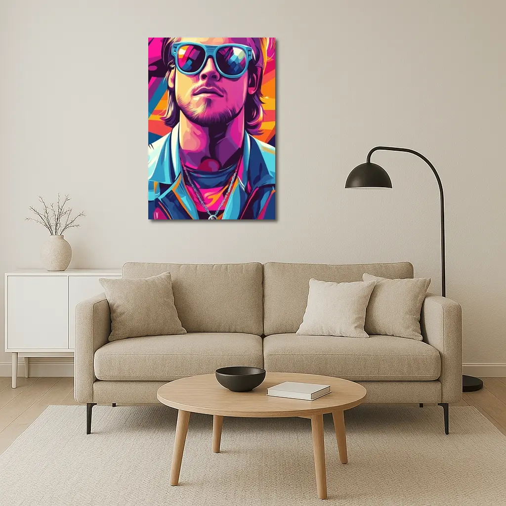 Cool Guy Sunglasses Retro Pop Art Style – Wall Art