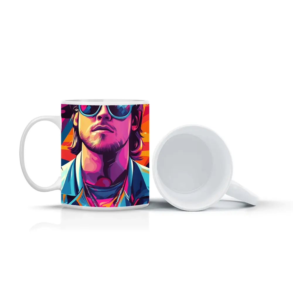 Cool Guy Sunglasses Retro Pop Art Style – Mugs