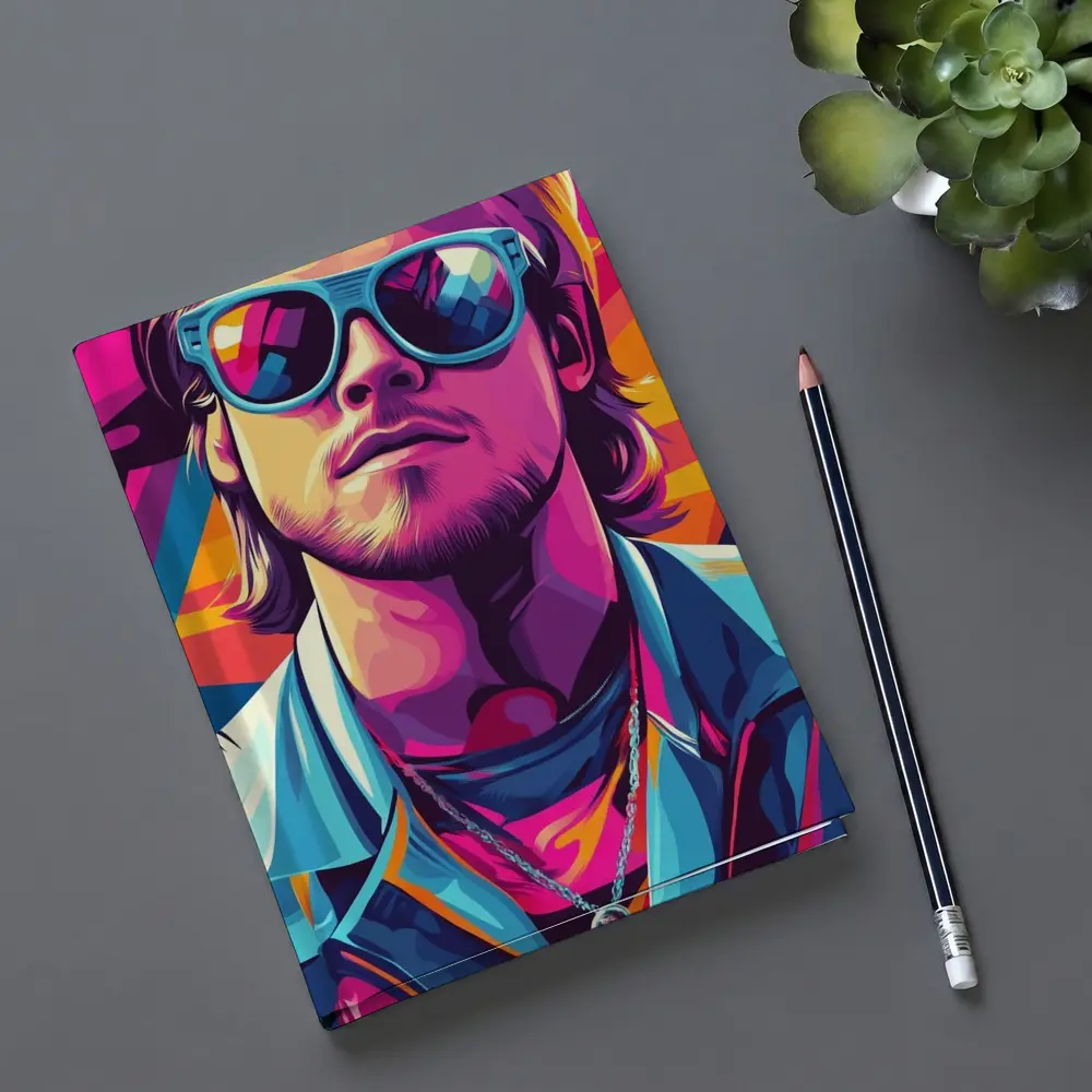Cool Guy Sunglasses Retro Pop Art Style – Notebooks