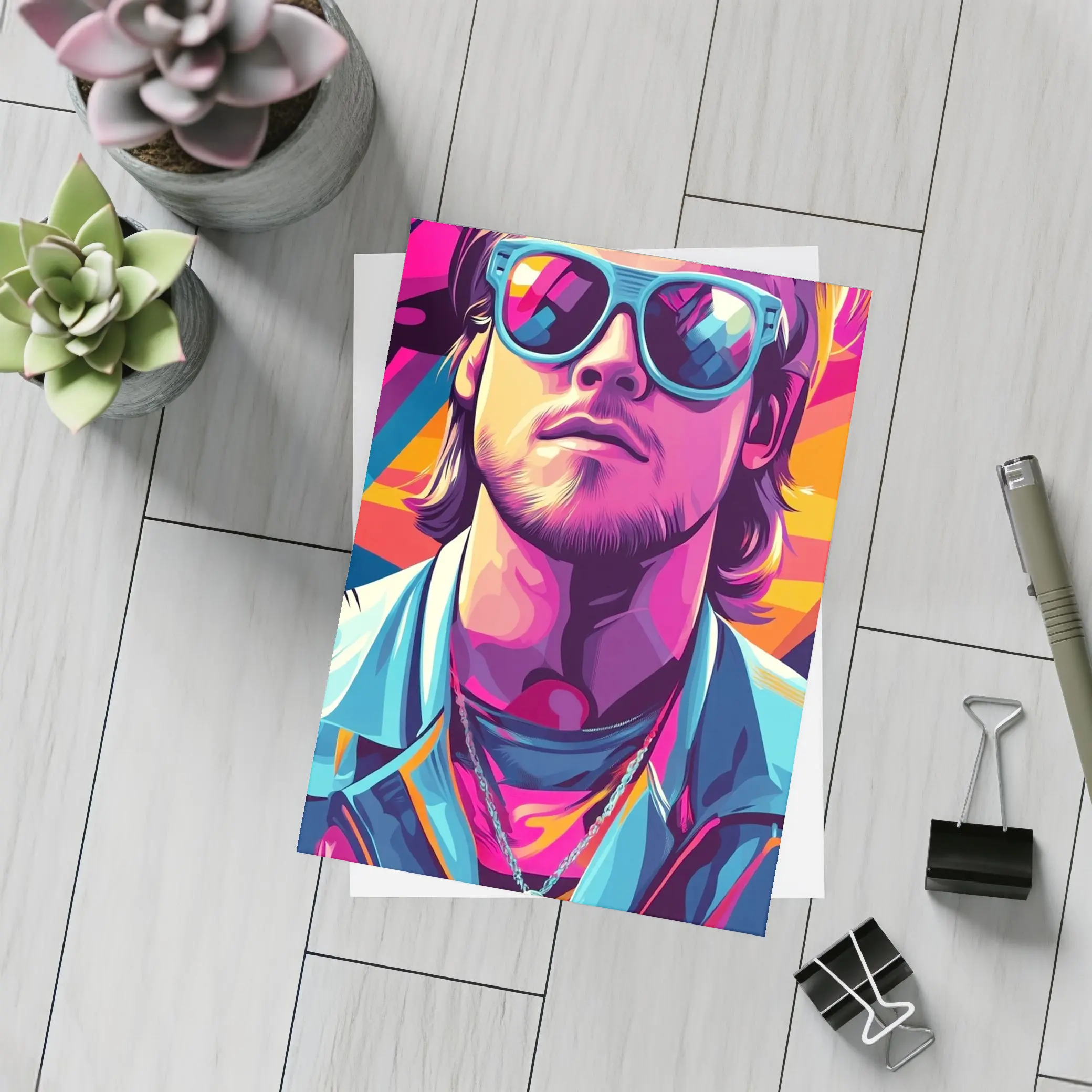 Cool Guy Sunglasses Retro Pop Art Style – Postcards