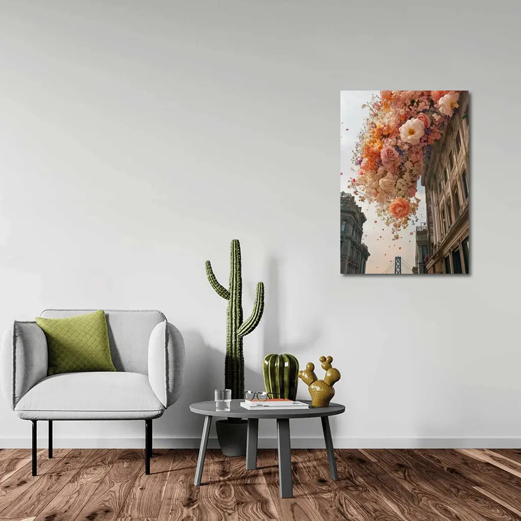 Floating Roses Over San Francisco Bay Bridge – Wall Art