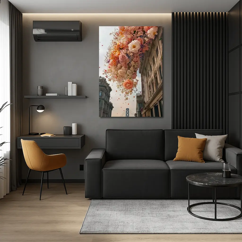 Floating Roses Over San Francisco Bay Bridge – Wall Art