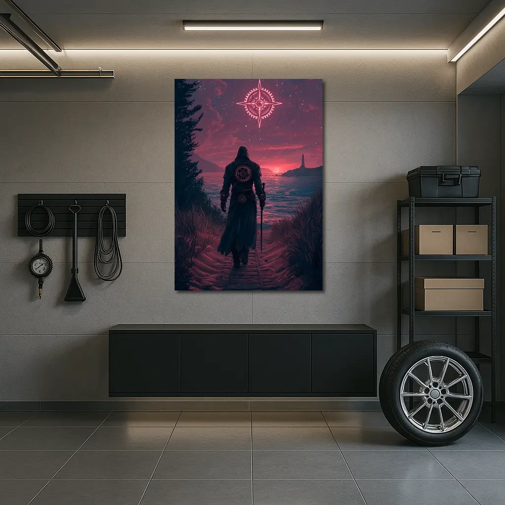Dark Wanderer Red Sky Fantasy Art – Wall Art
