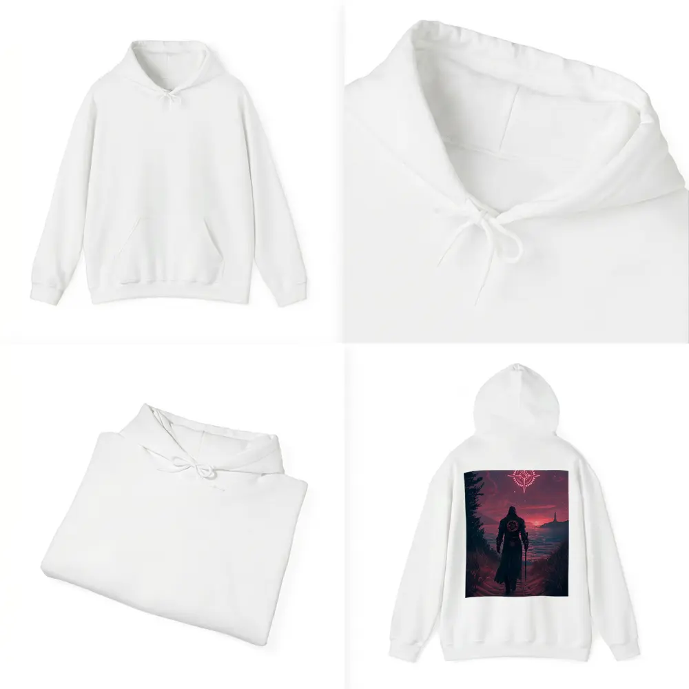 Dark Wanderer Red Sky Fantasy Art – Hoodies