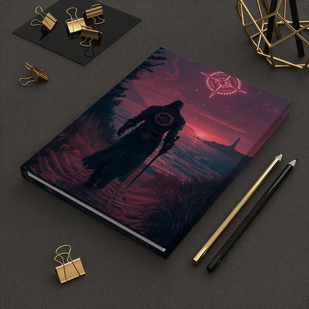 Dark Wanderer Red Sky Fantasy Art – Notebooks