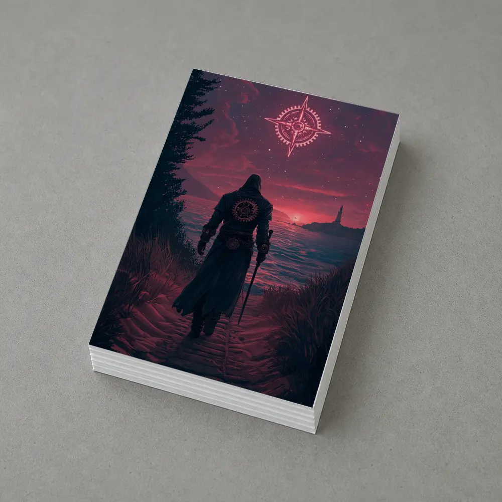 Dark Wanderer Red Sky Fantasy Art – Postcards
