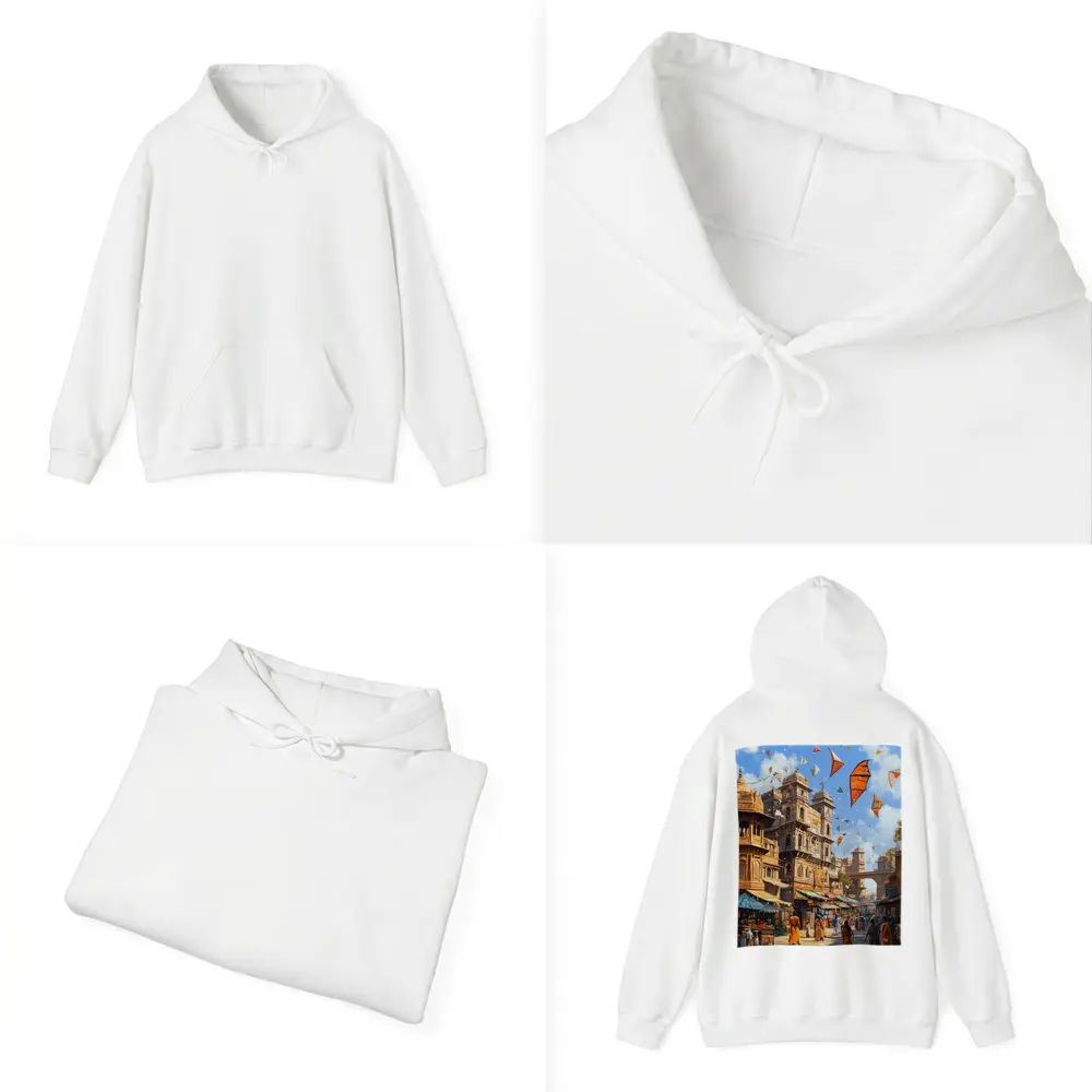 Indian City Street Kites Festival Painting – Hoodies