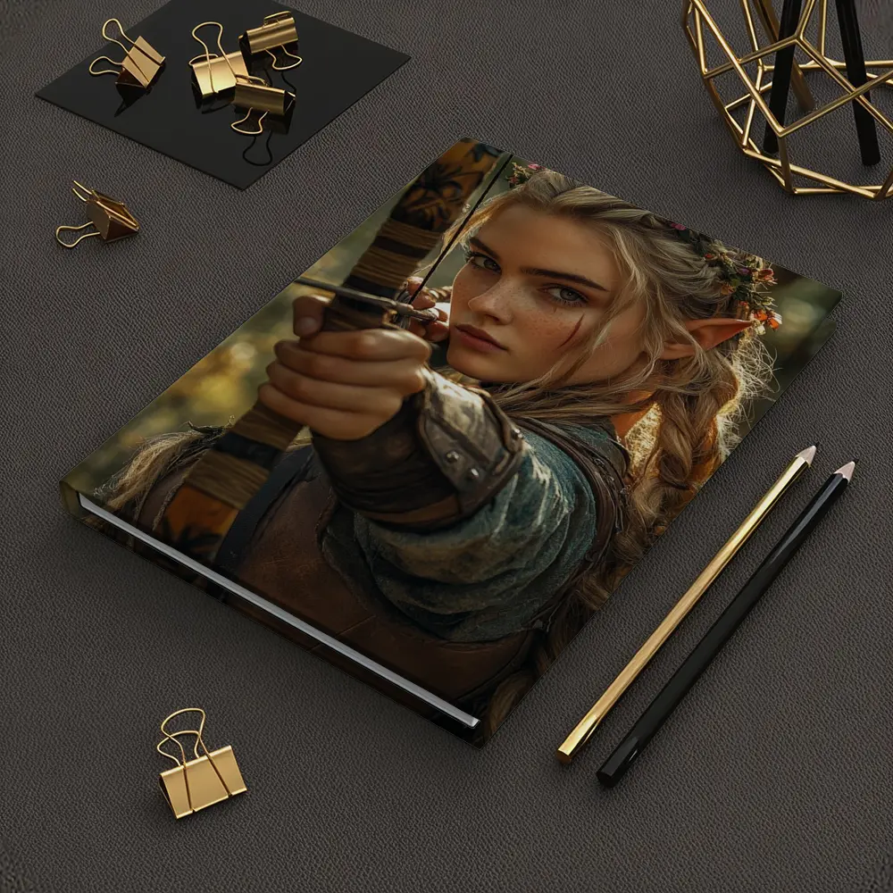 Elf Archer Woman In Fantasy Forest – Notebooks