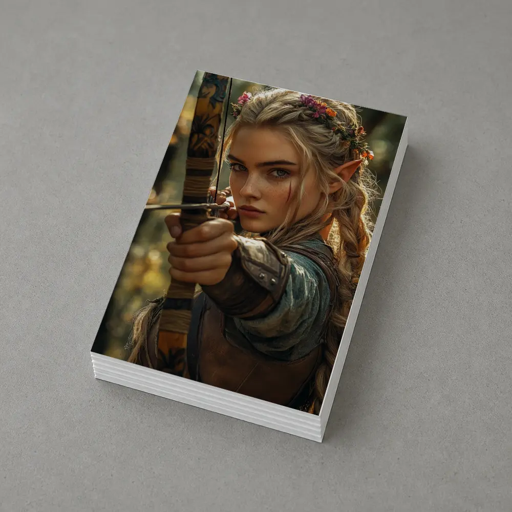 Elf Archer Woman In Fantasy Forest – Postcards