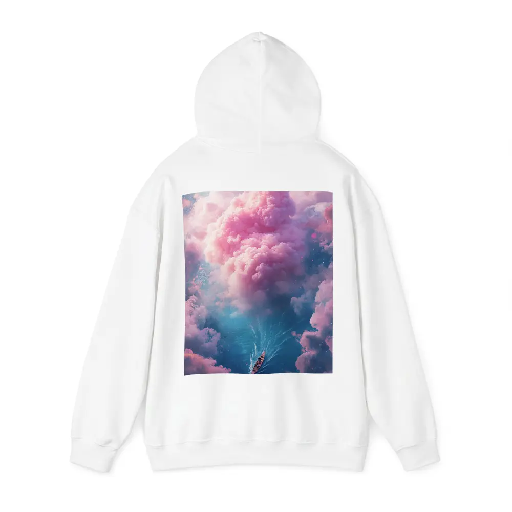 Boat Sailing Through Pink Dream Clouds – Hoodies