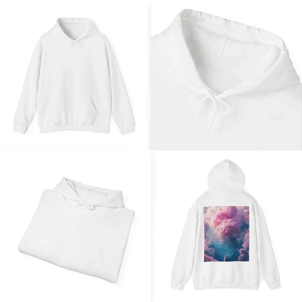 Boat Sailing Through Pink Dream Clouds – Hoodies