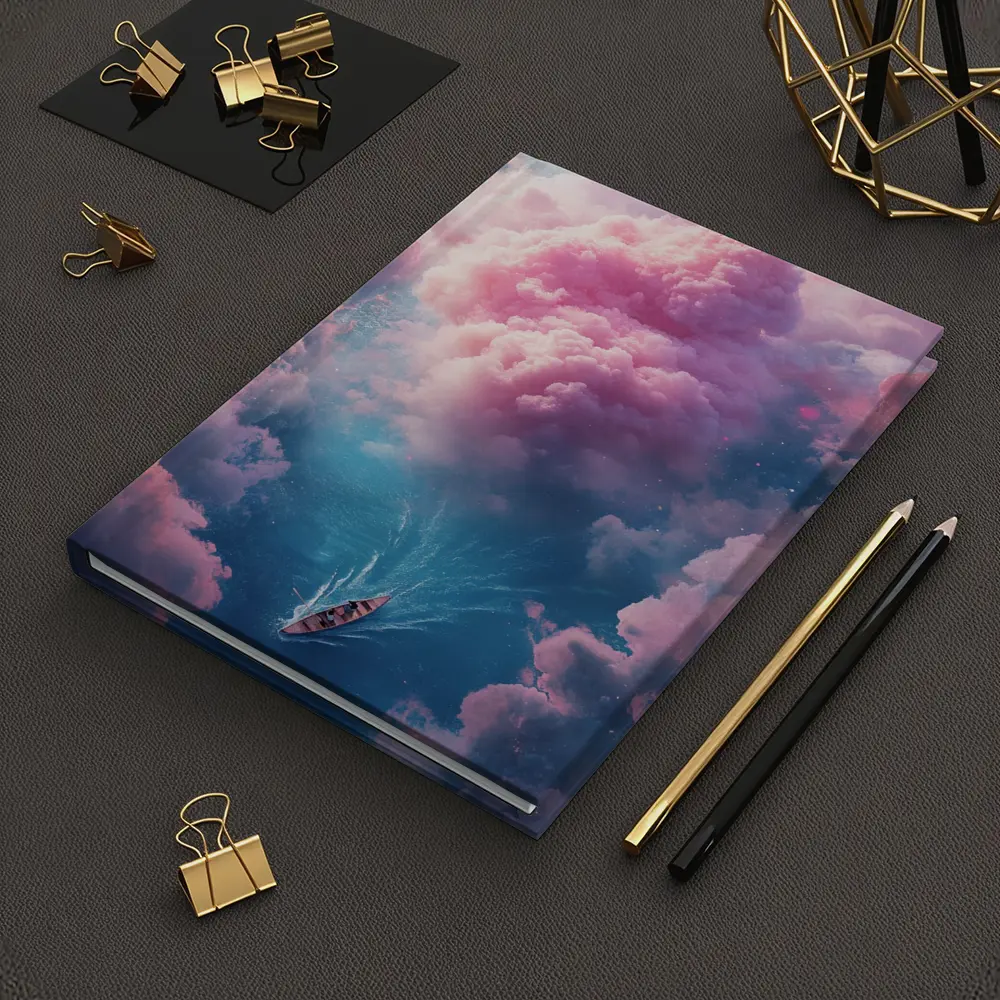 Boat Sailing Through Pink Dream Clouds – Notebooks