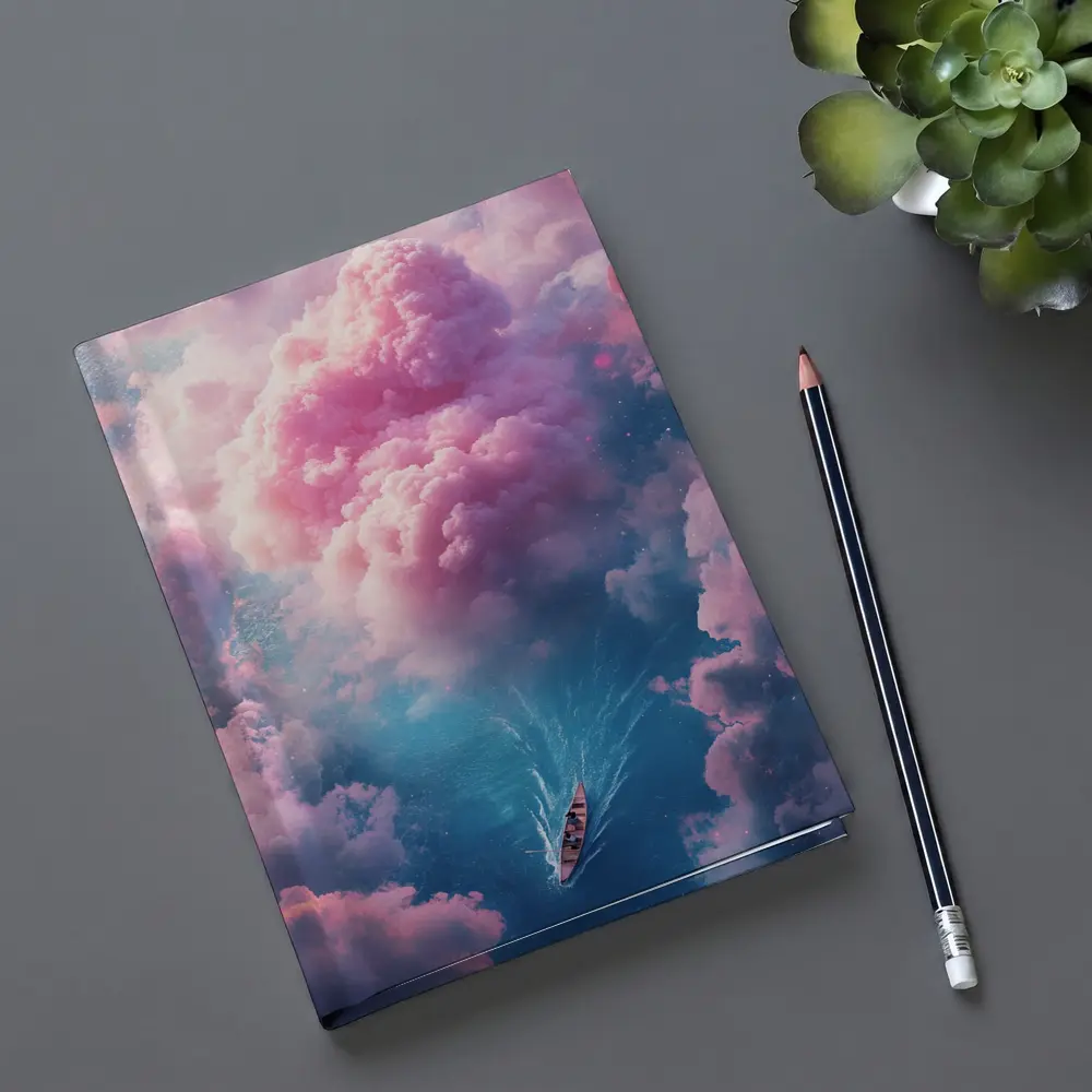 Boat Sailing Through Pink Dream Clouds – Notebooks