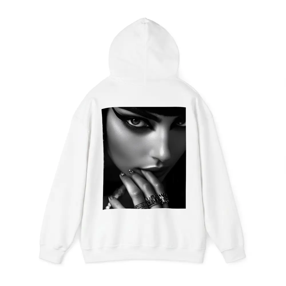 Egyptian Queen Black White Portrait Close Up – Hoodies