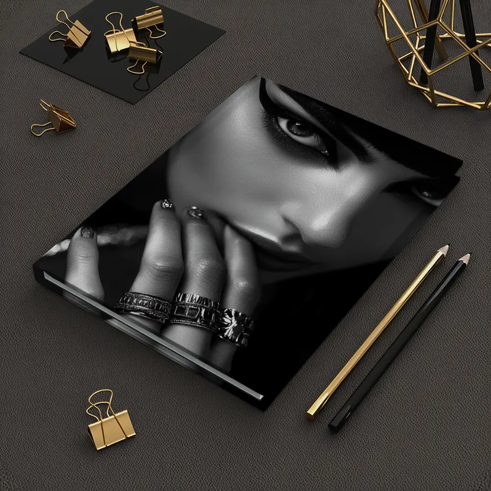 Egyptian Queen Black White Portrait Close Up – Notebooks