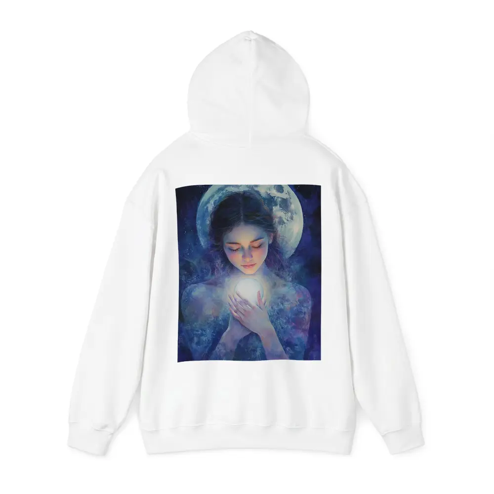Moon Goddess Holding Glowing Orb Fantasy – Hoodies