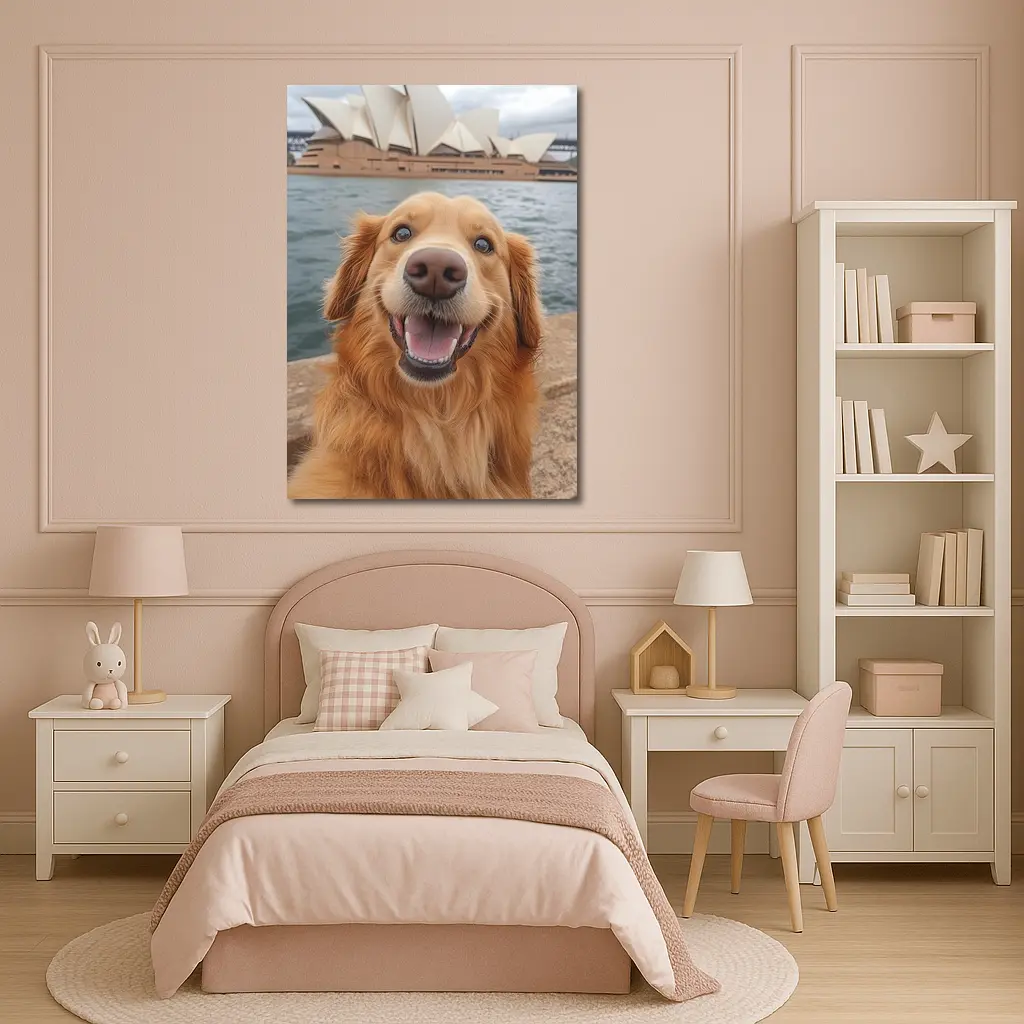 Golden Retriever Dog Sydney Opera House – Wall Art