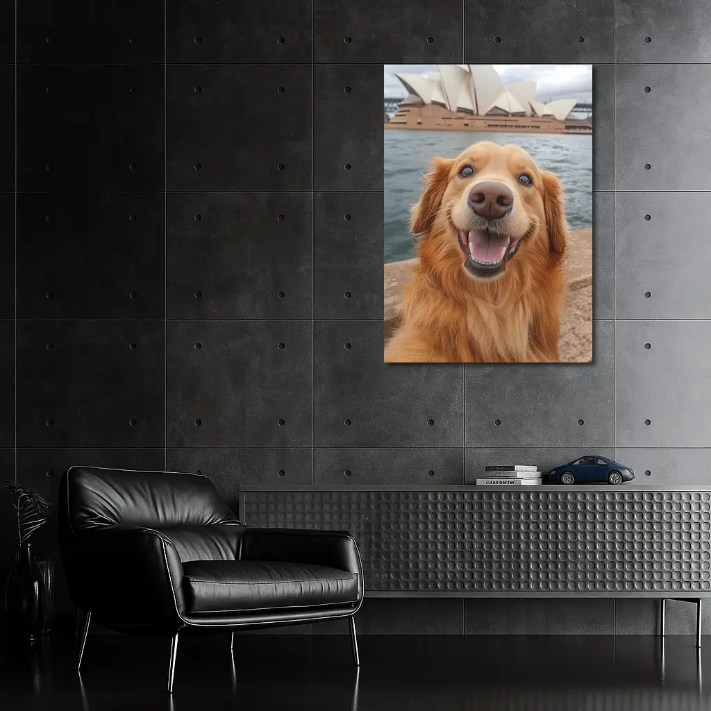 Golden Retriever Dog Sydney Opera House – Wall Art