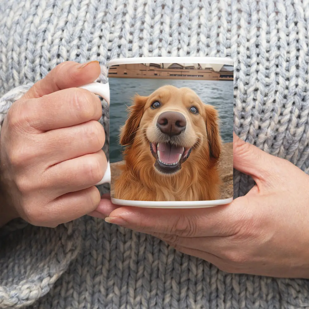 Golden Retriever Dog Sydney Opera House – Mugs