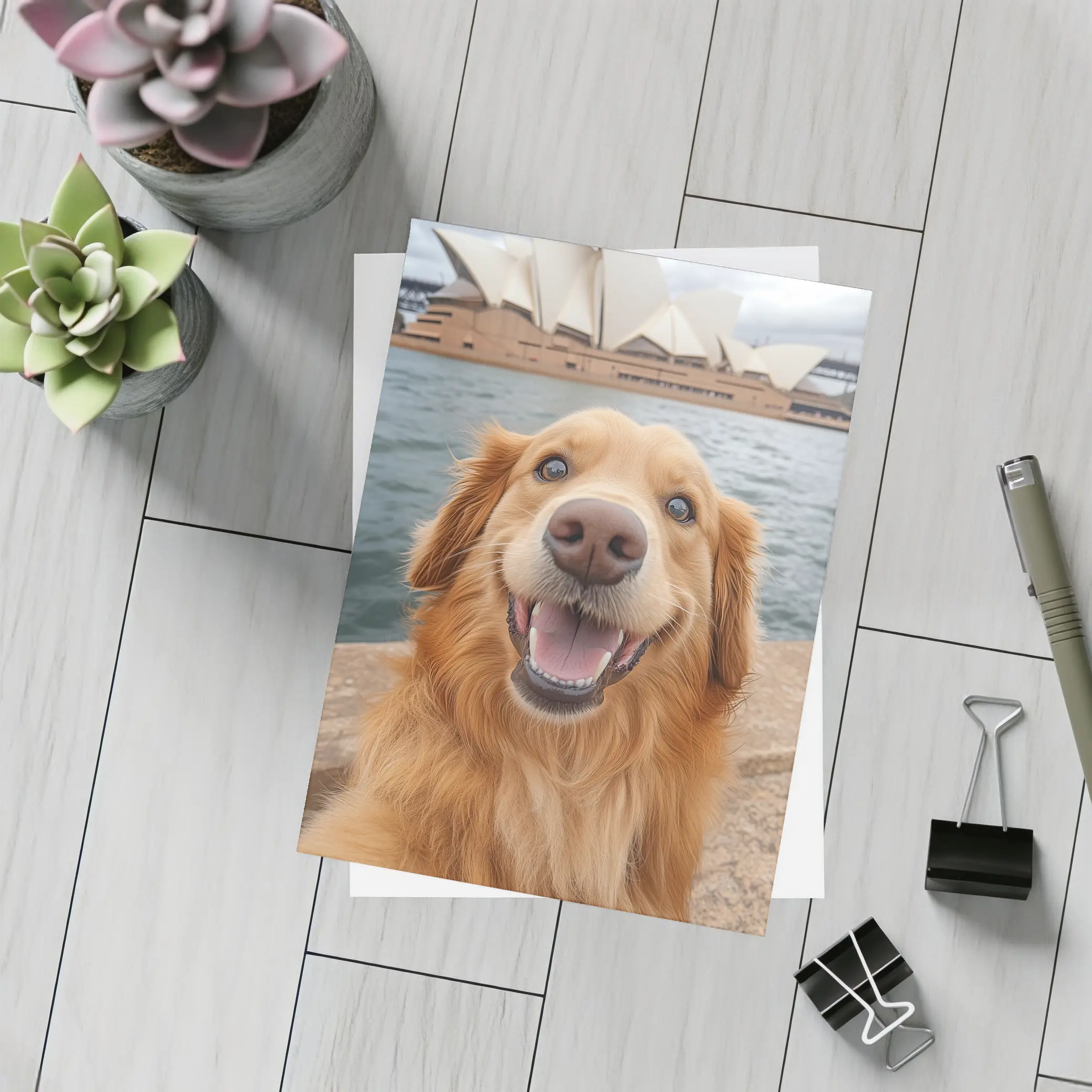 Golden Retriever Dog Sydney Opera House – Postcards