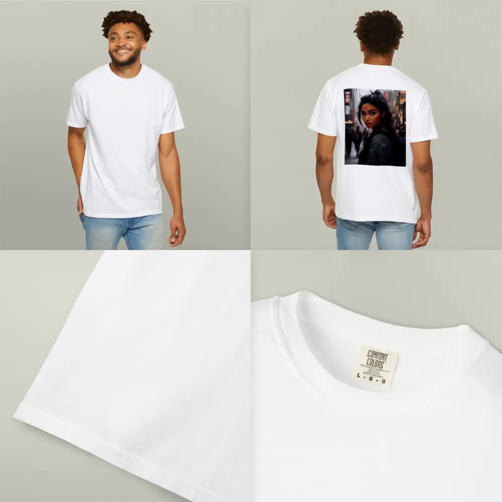Young Woman Portrait City Street Digital Art – T-Shirts