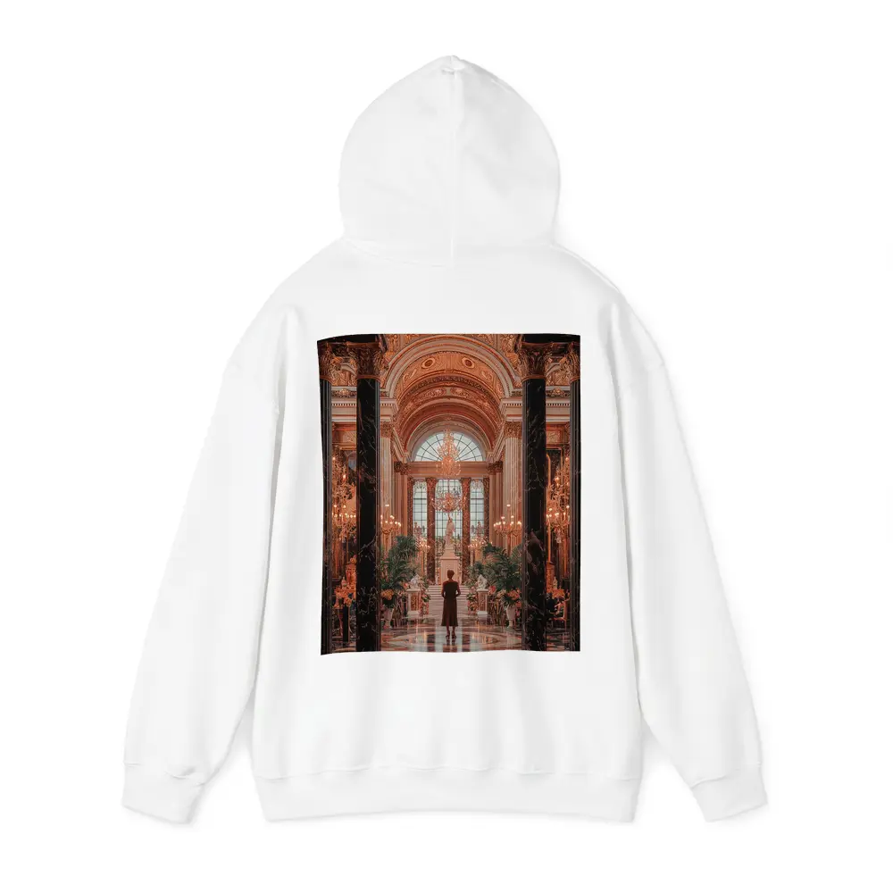 Woman Standing in Grand Baroque Palace Hall – Hoodies
