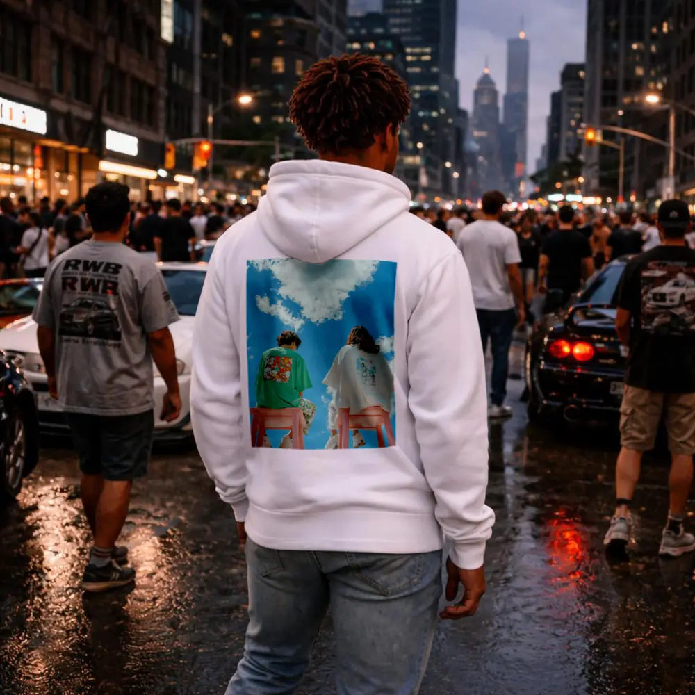 Cartoon Graphic Tees Blue Sky Clouds – Hoodies