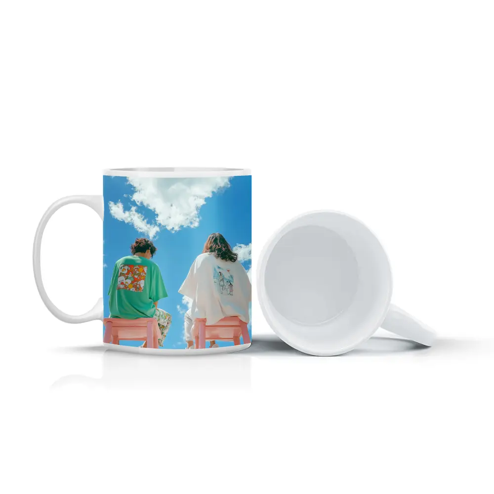 Cartoon Graphic Tees Blue Sky Clouds – Mugs