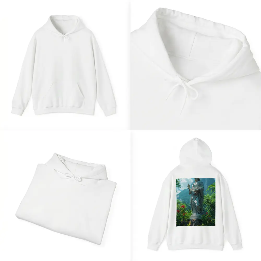 Jesus Christ Statue Green Mountain Garden – Hoodies