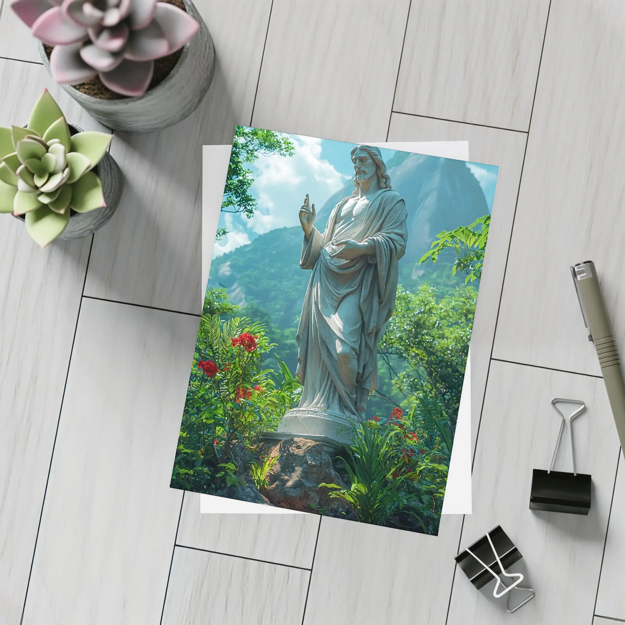 Jesus Christ Statue Green Mountain Garden – Postcards