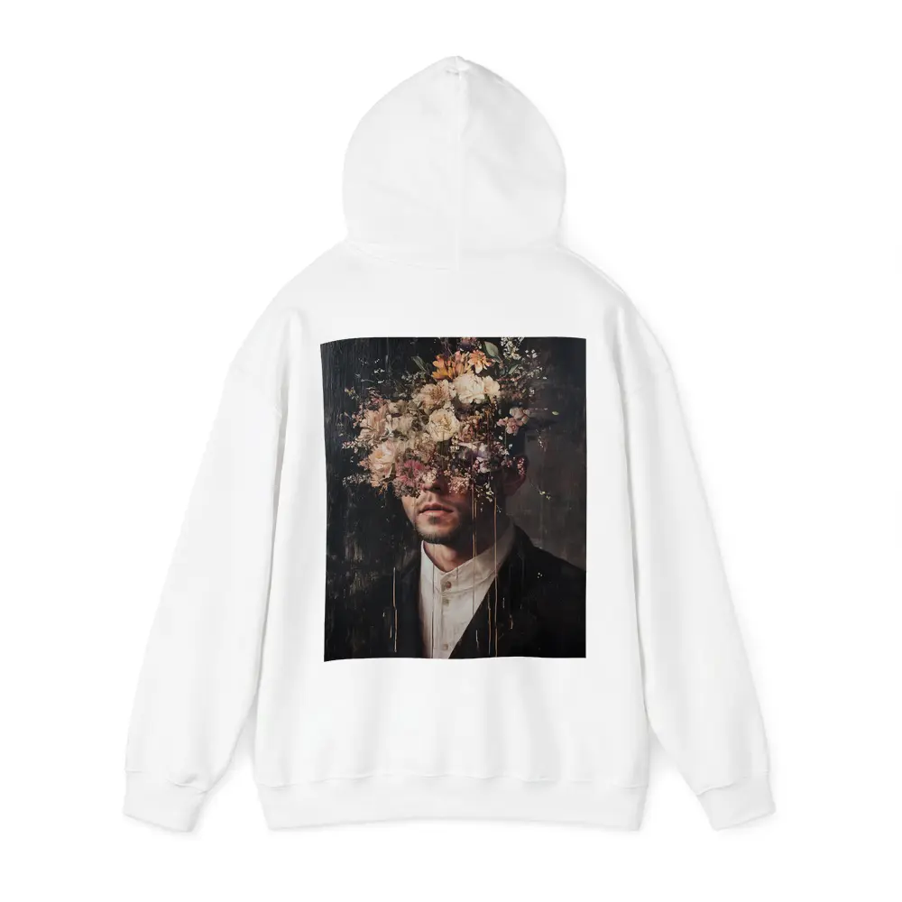 Man In Suit With Floral Head Dark – Hoodies