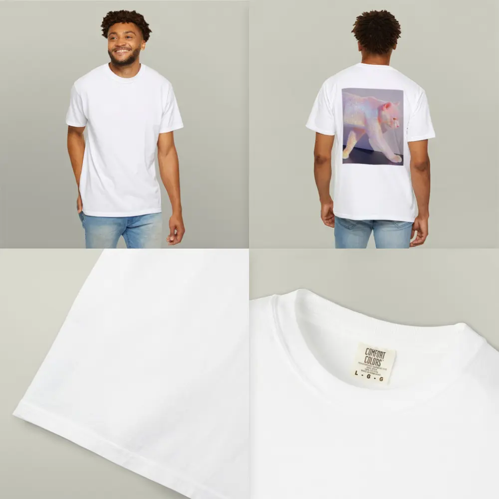 Holographic Glitter Cat Walking Iridescent Light – T-Shirts