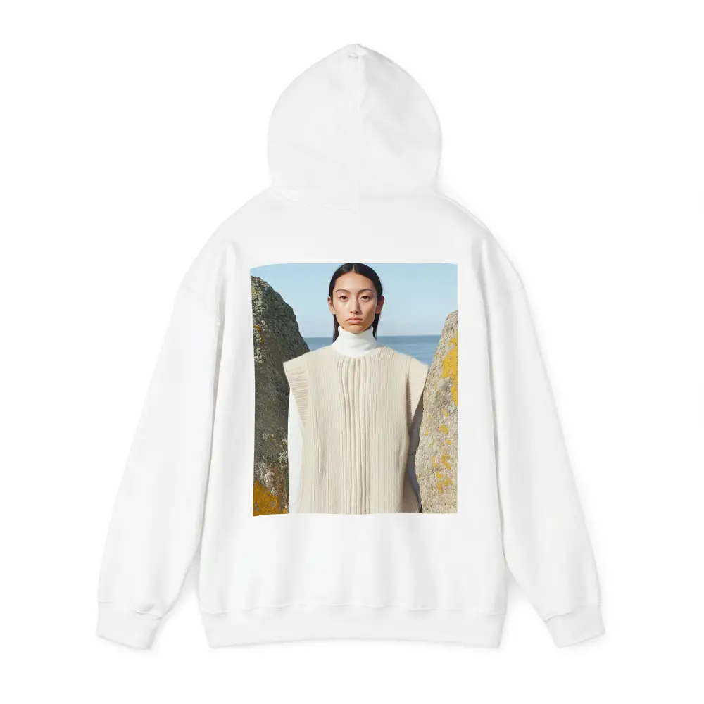Cream Knit Vest Coastal Rocky Shore – Hoodies