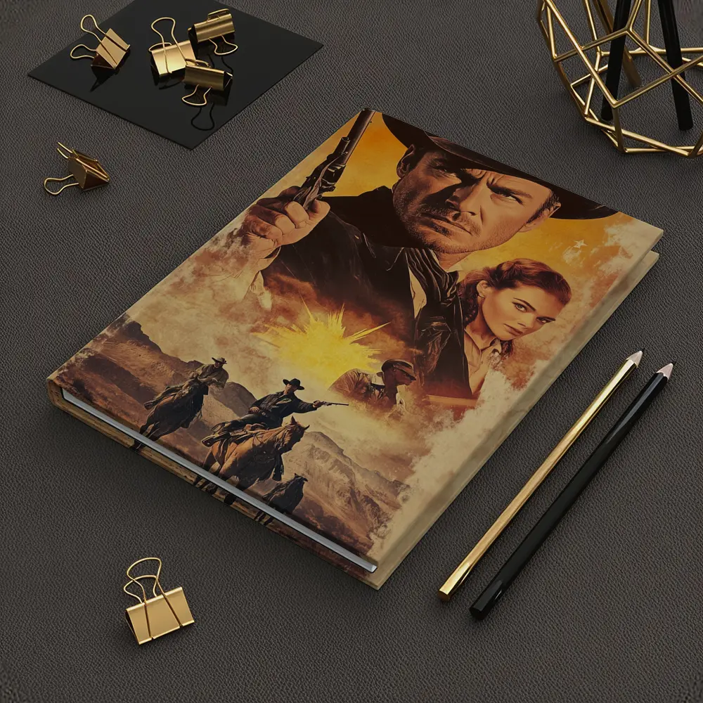 Western Cowboy Gunslinger Desert Sunset Scene – Notebooks