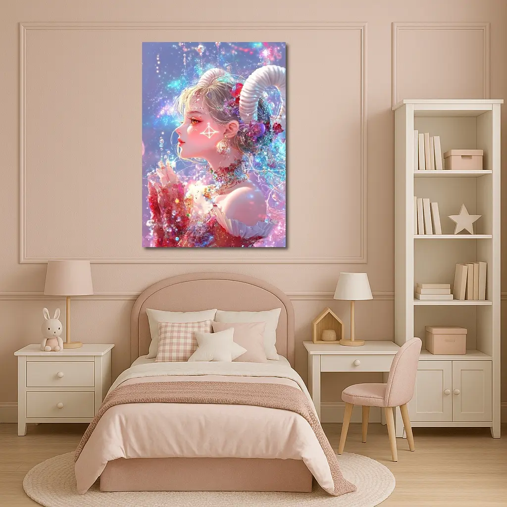Anime Aries Girl Celestial Fantasy Art – Wall Art