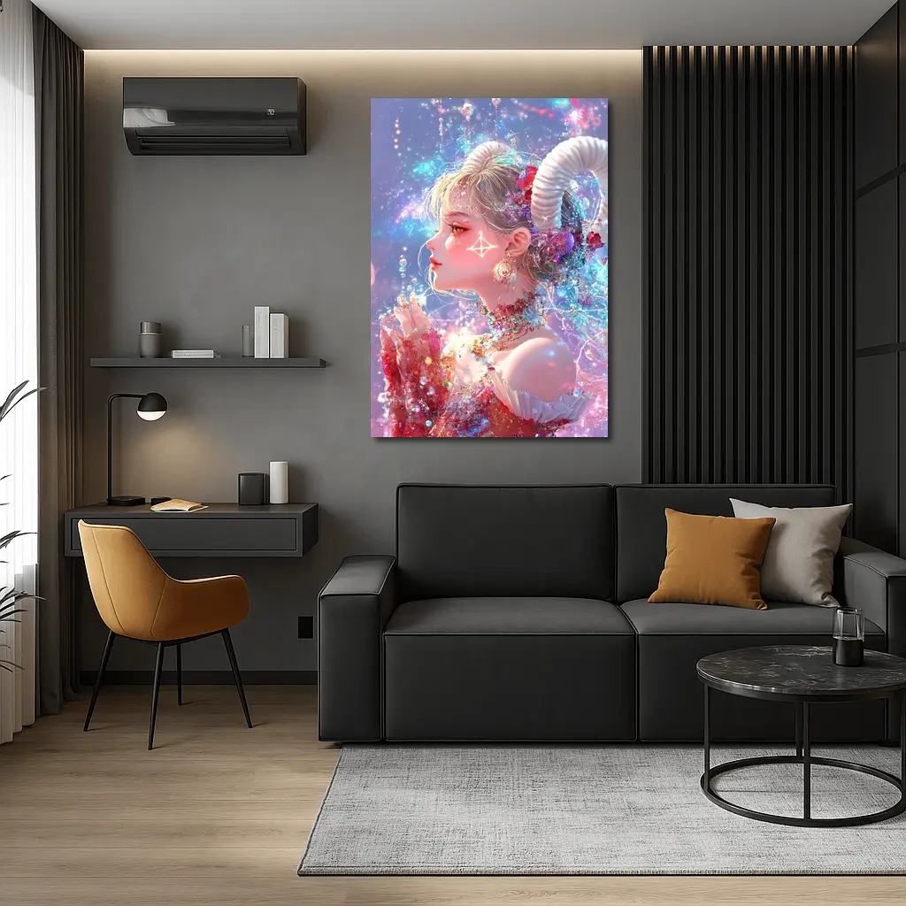 Anime Aries Girl Celestial Fantasy Art – Wall Art
