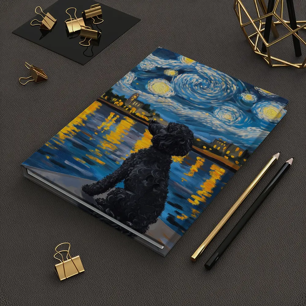 Black Poodle Starry Night Van Gogh Style – Notebooks