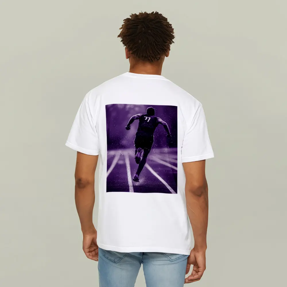 Sprint Runner On Track In Rain Purple – T-Shirts