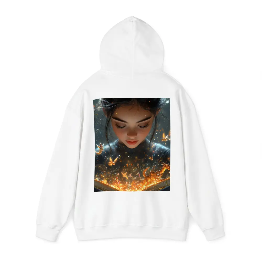 Girl Reading Magic Book Fantasy Art – Hoodies