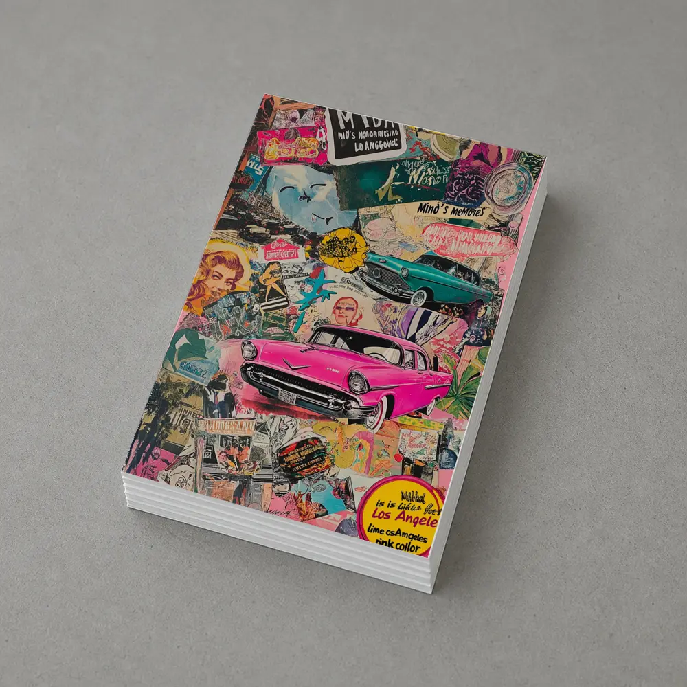 Los Angeles Pop Art Collage Pink Car – Postcards