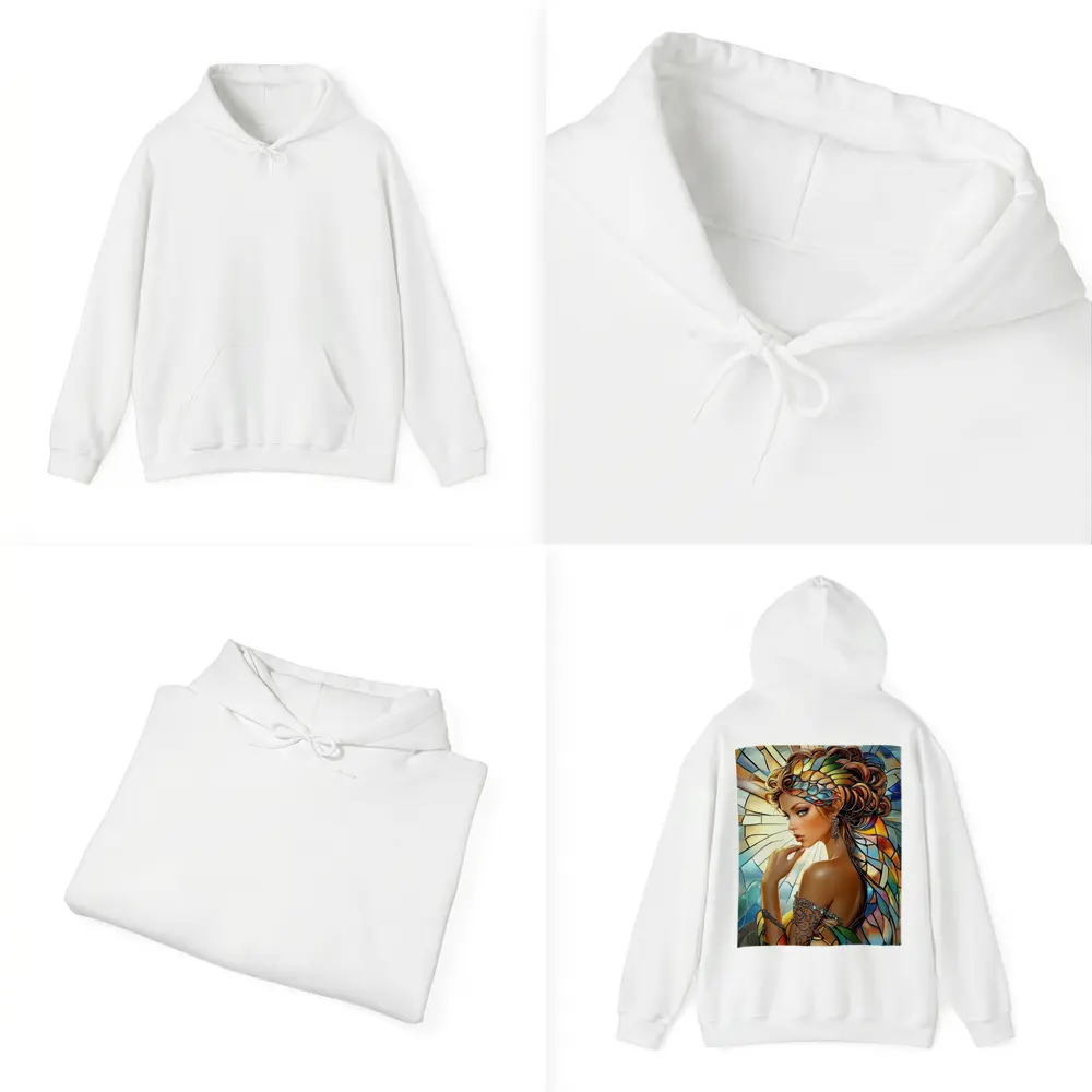 Stained Glass Woman Portrait Art Nouveau Style – Hoodies