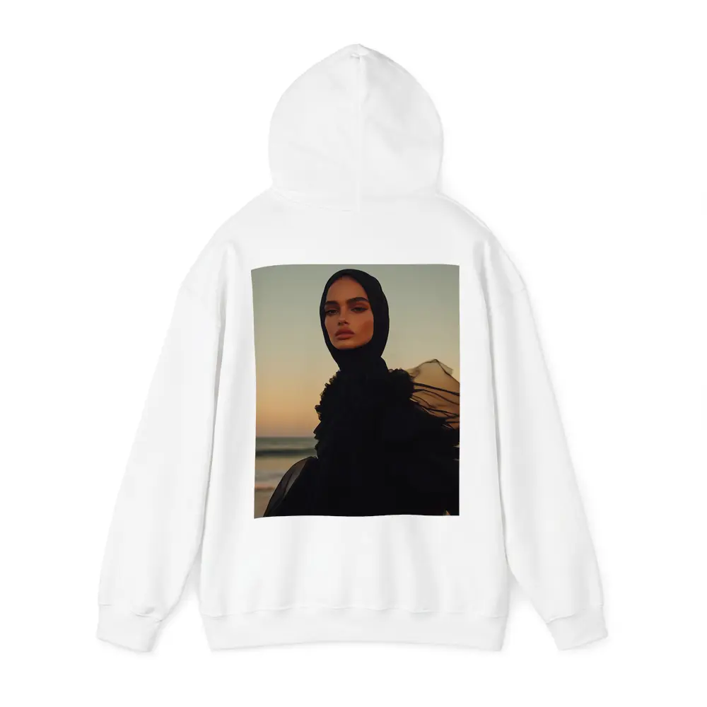 Woman in Black Hijab Sunset Beach – Hoodies