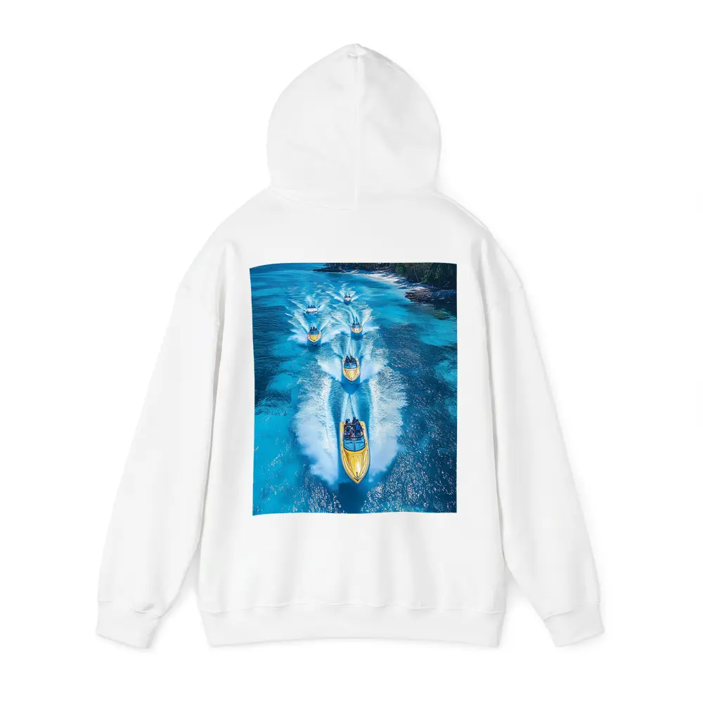 Speed Boats Racing Tropical Blue Ocean Waters – Hoodies